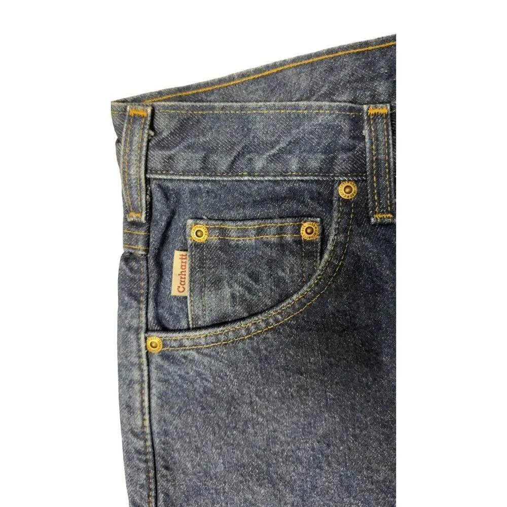 Carhartt B21 DST Mens Relaxed Fit Flannel Lined Insulated Denim Jeans 28 x 32